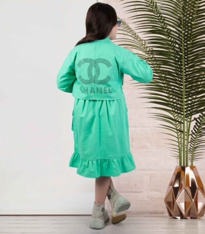 کت و سارافون نوجوان سبز نمای پشت