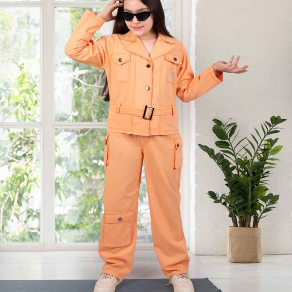 کت و شلوار کتان نوجوان رنگ گلبهی