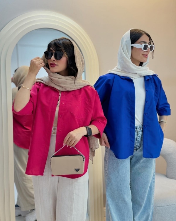 مانتو تینیجری نخی رنگی