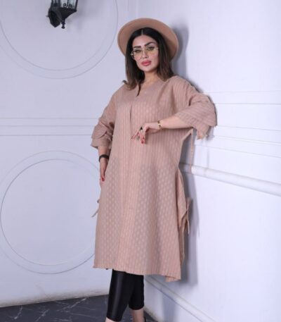 مانتو زنانه شانتون پلاس فری سایز کرم